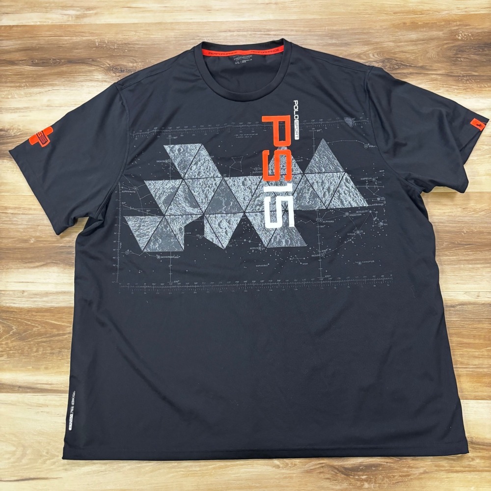Polo Sport T-Shirt XXL PS15 Space Lunar Graphic Polyester Active Black